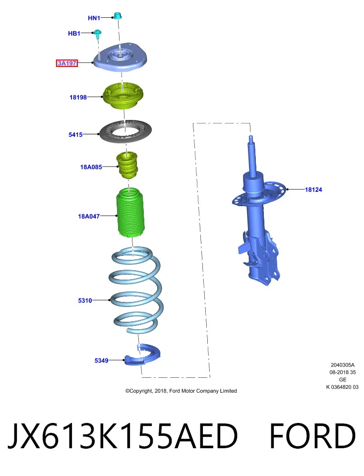  Опора переднего амортизатора Ford Focus 4