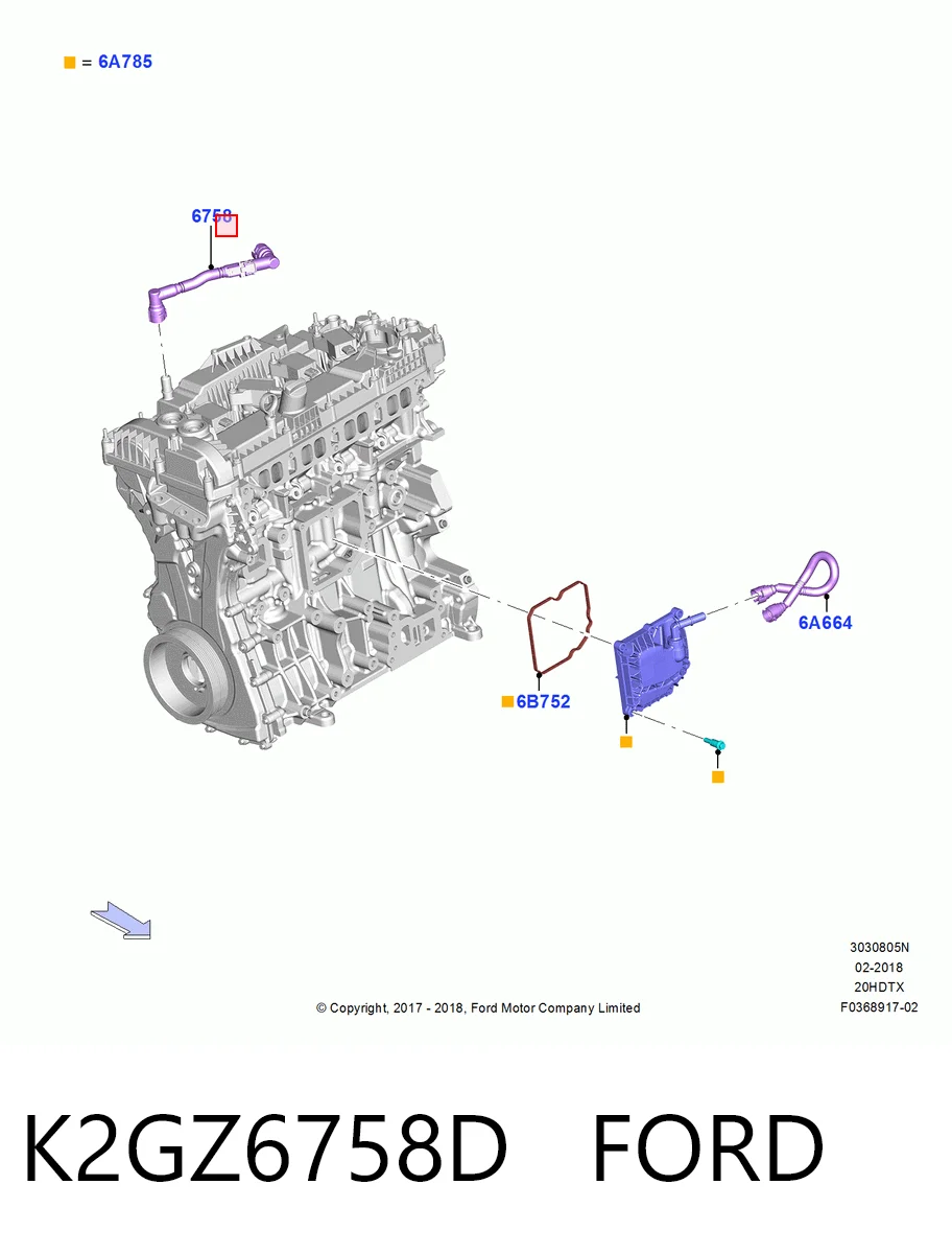 Патрубок вентиляции картера, маслоотделителя Ford Edge II внедорожник (CD539) (2014 - 2024) цена, от 19.00 USD