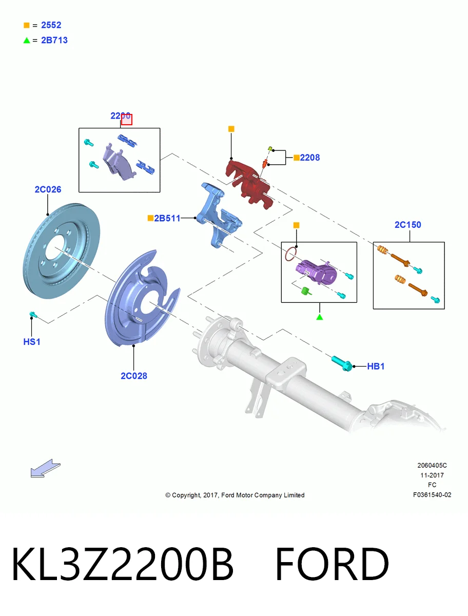 KL3Z2200B Ford Колодки тормозные дисковые комплект