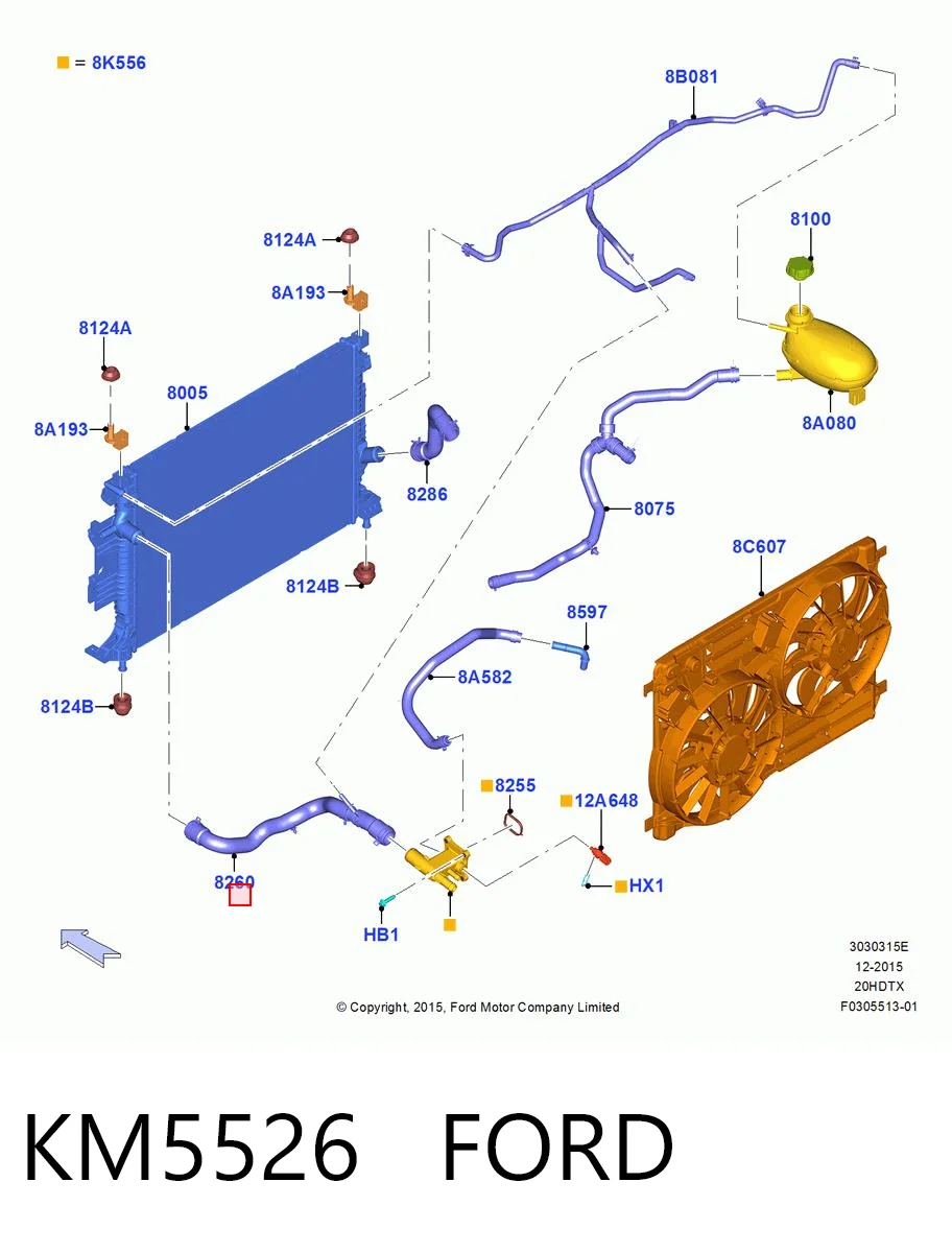 KM5526 Ford Шланг системы охлаждения