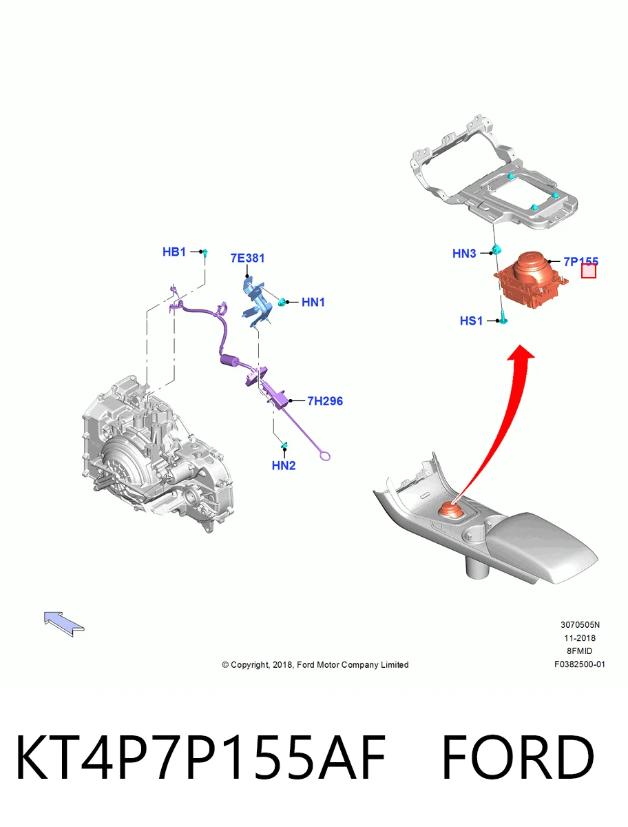 Кулиса КПП на Ford Edge II CD539