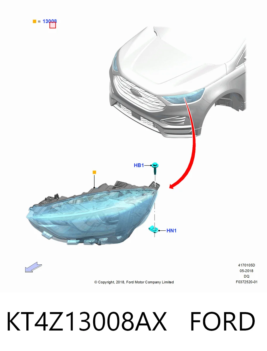 KT4Z13008AX Ford Фара передняя правая