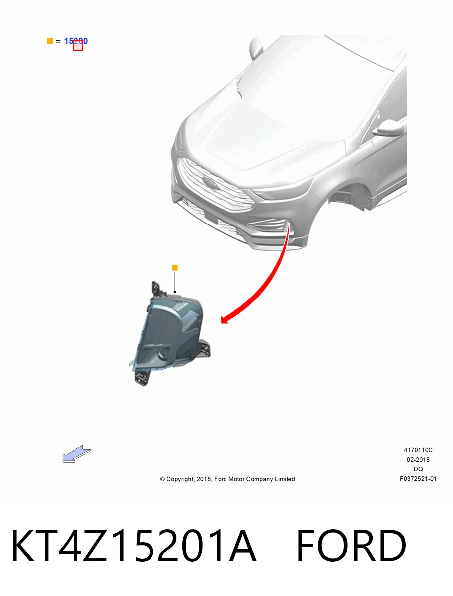 KT4Z15201A Ford Противотуманная фара левая