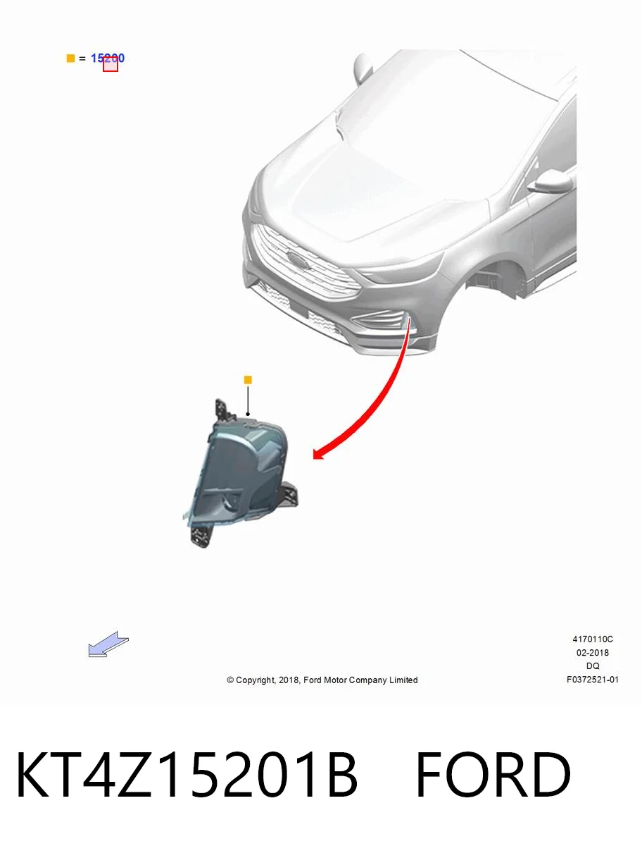 KT4Z15201B Ford Противотуманная фара левая