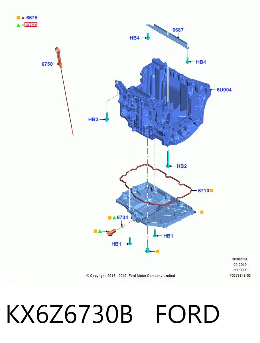 Купить KX6E6730AB Ford Пробка поддона двигателя