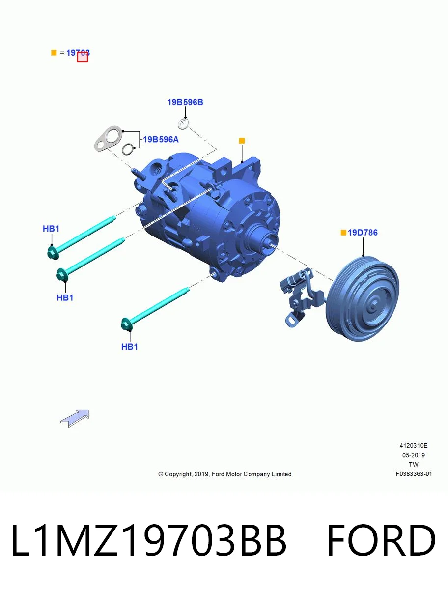 L1MZ19703BB Ford Компрессор хладагента