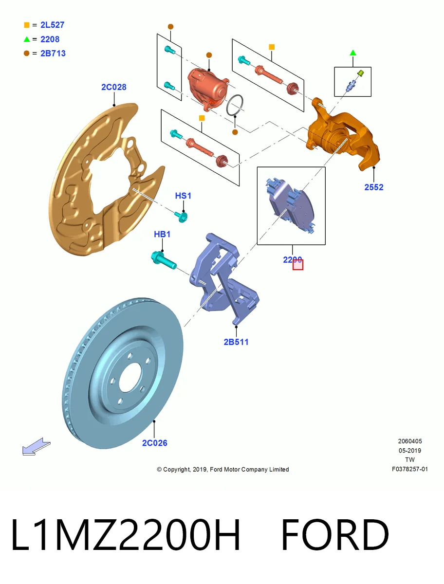 L1MZ2200H Ford Колодки тормозные дисковые комплект