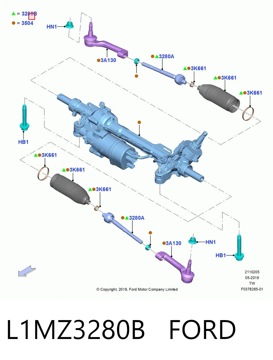 L1MZ3280B Ford Тяги рулевые