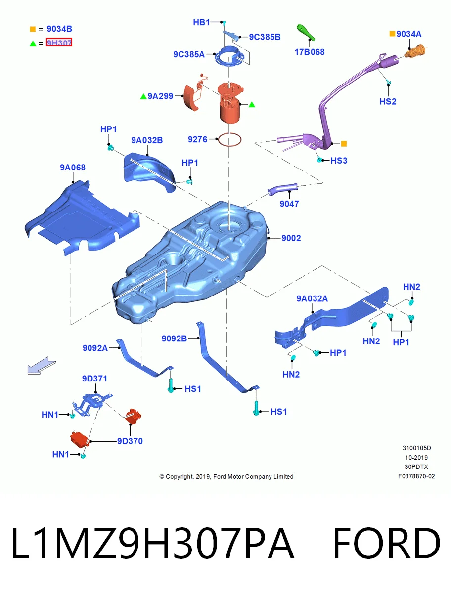 L1MZ9H307PA Ford Электробензонасос