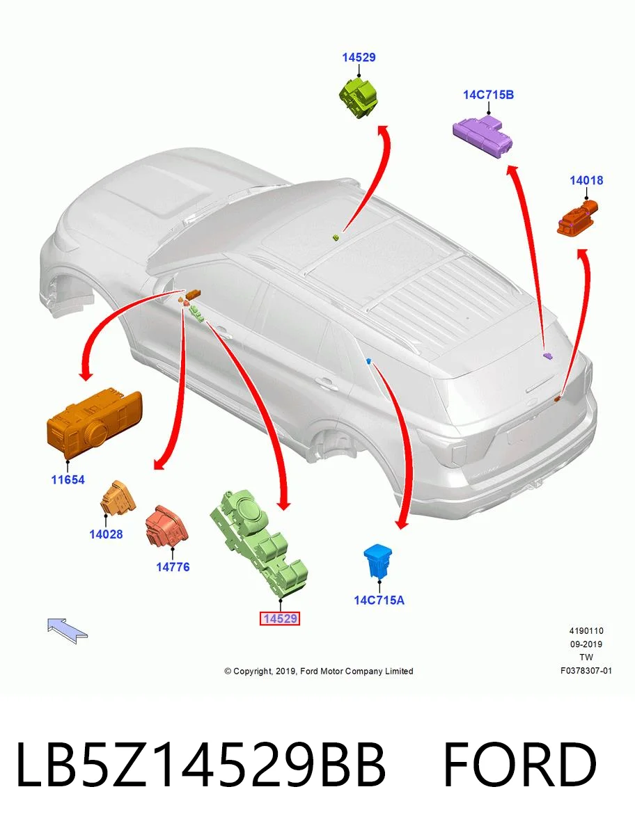 LB5Z14529BB Ford Кнопка подъемника задних стекол