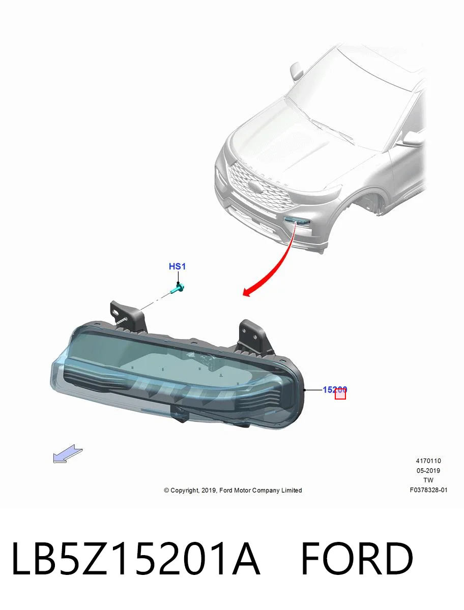 LB5Z15201A Ford Противотуманная фара левая