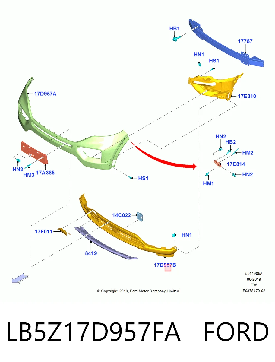 Купить FO1015136 Various Бампер передний, нижняя часть