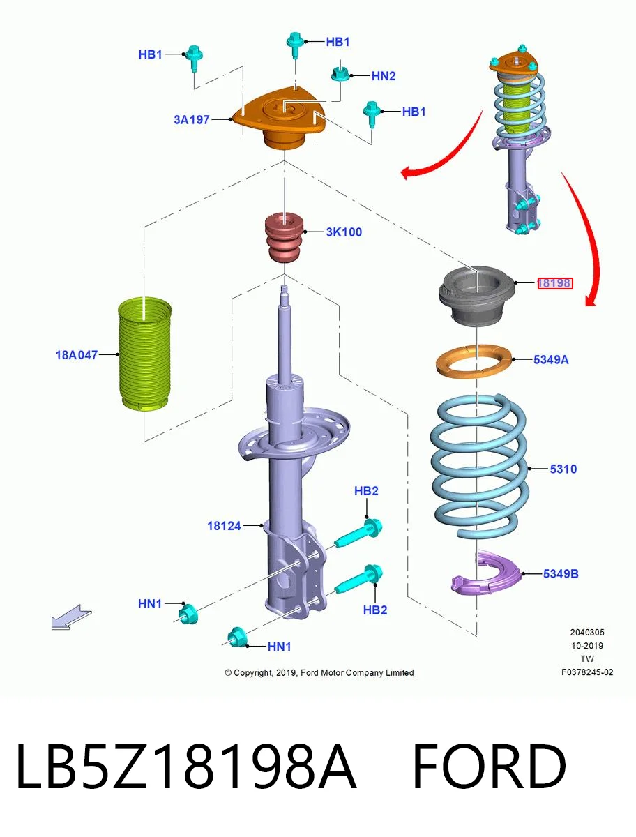 LB5Z18198A Ford Подшипник верхней опоры