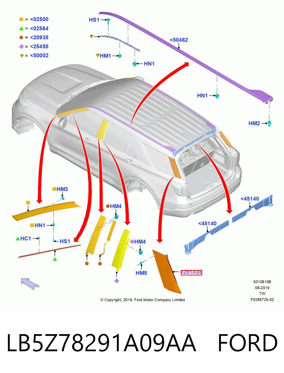 LB5Z78291A09AA Ford Молдинг крыла заднего левого