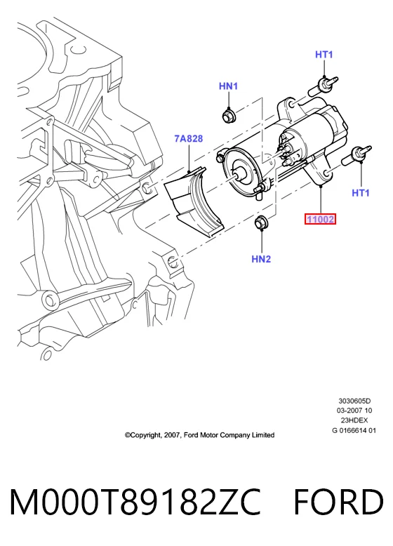 M000T89182ZC Ford Стартер автомобиля