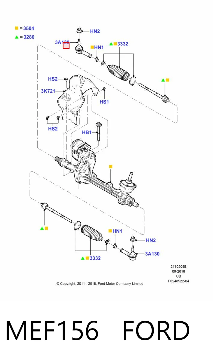 MEF156 Ford Наружный наконечник рулевой тяги