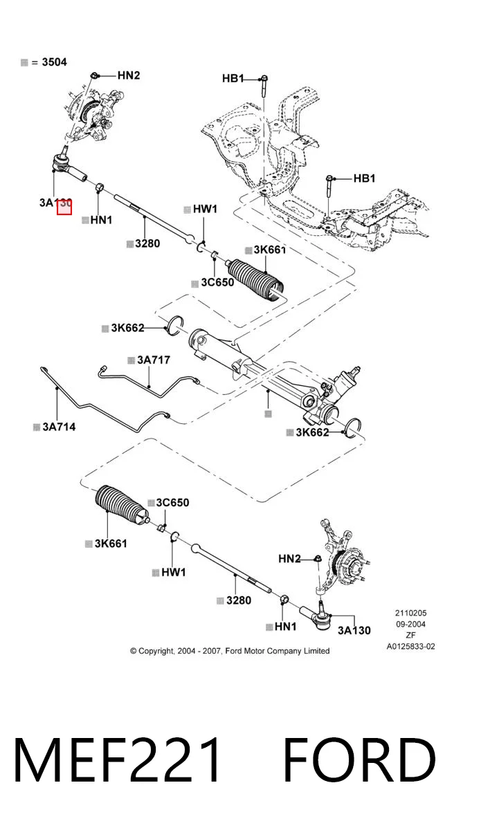 MEF221 Ford Наружный наконечник рулевой тяги