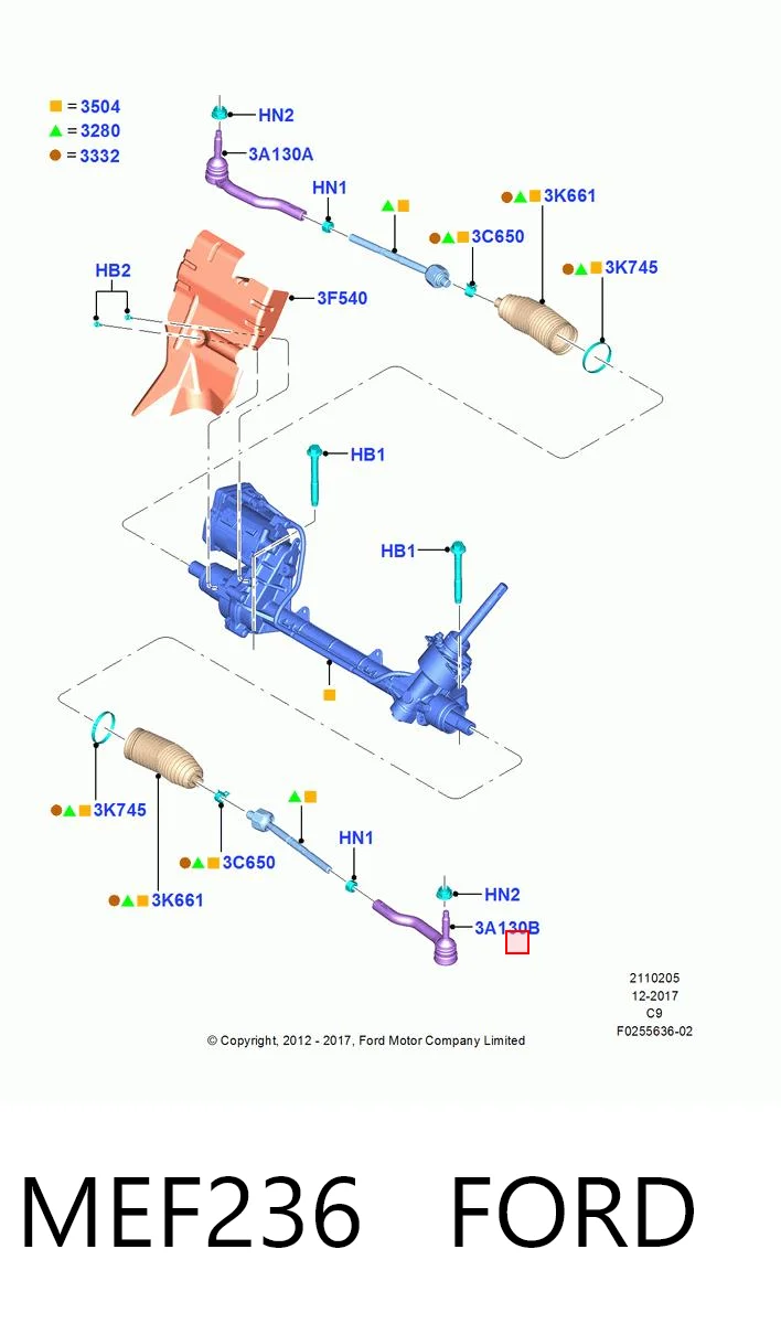 MEF236 Ford Наружный наконечник рулевой тяги