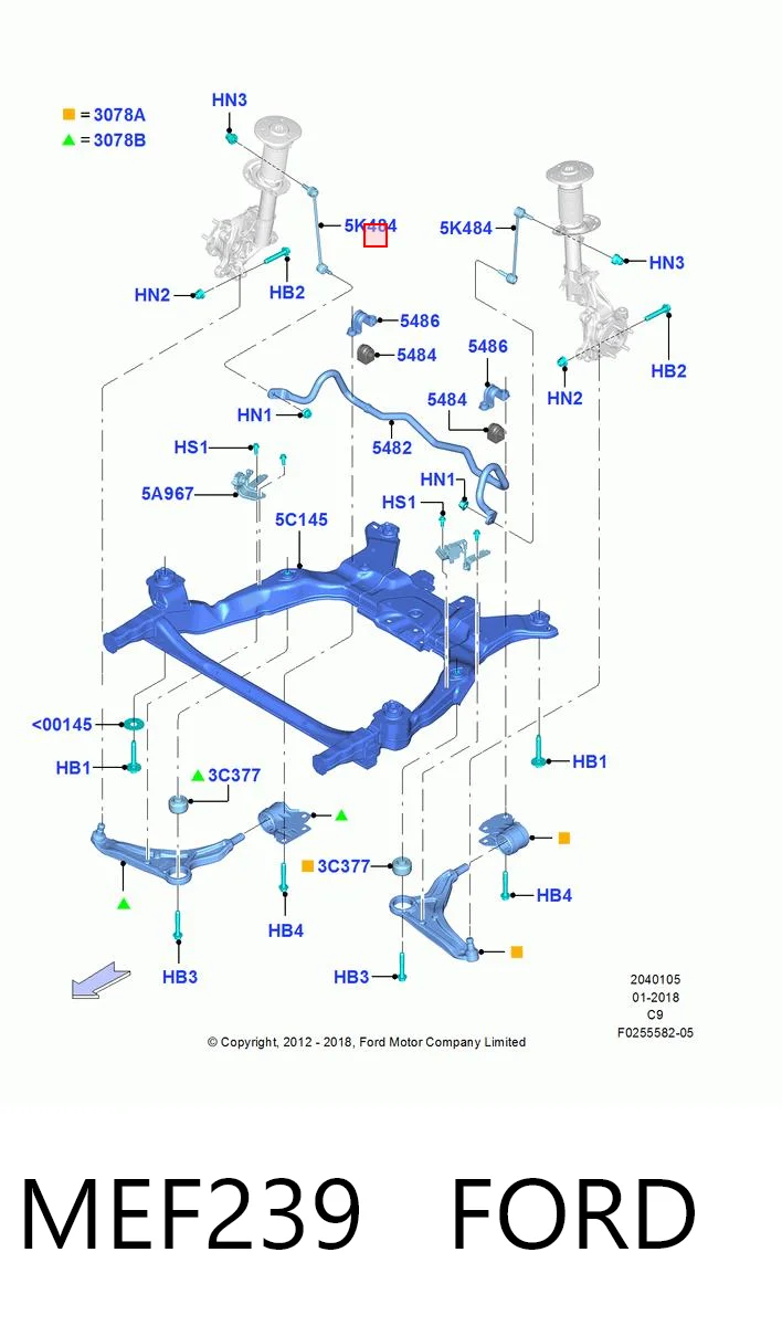 MEF239 Ford Стойка переднего стабилизатора