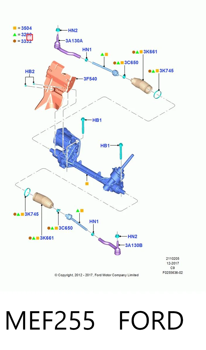 MEF255 Ford Тяги рулевые
