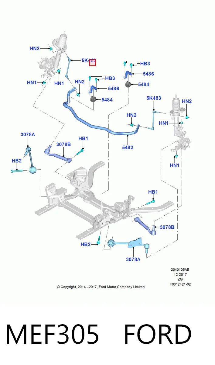 MEF305 Ford Стойка переднего стабилизатора