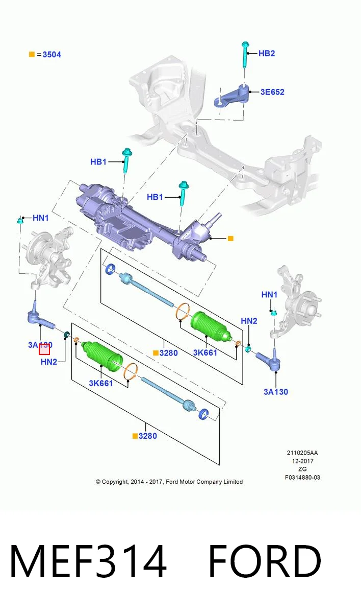 MEF314 Ford Наружный наконечник рулевой тяги
