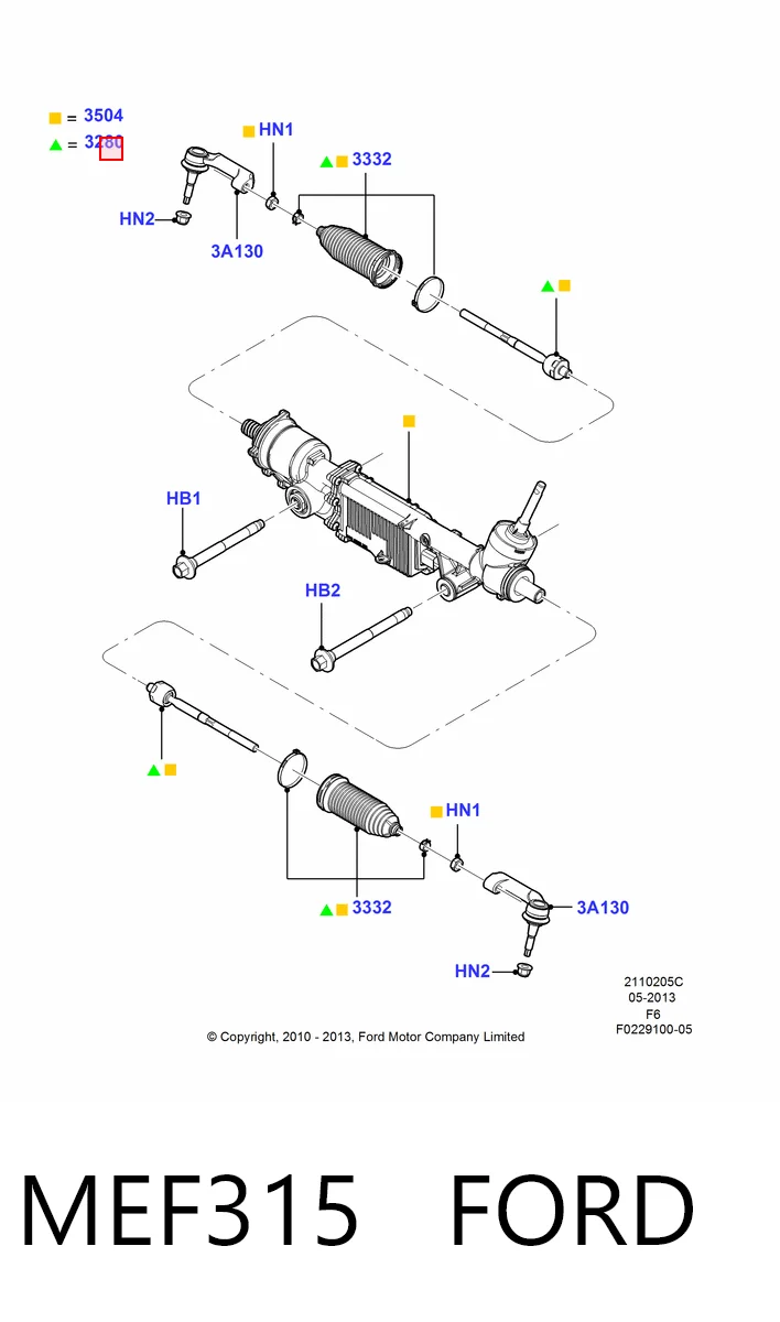 MEF315 Ford Тяги рулевые