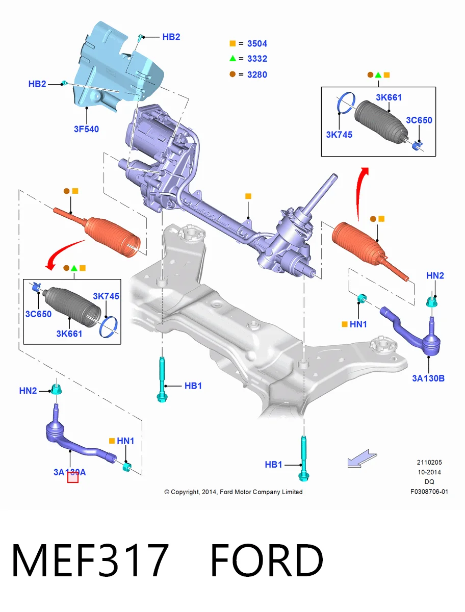 MEF317 Ford Наружный наконечник рулевой тяги