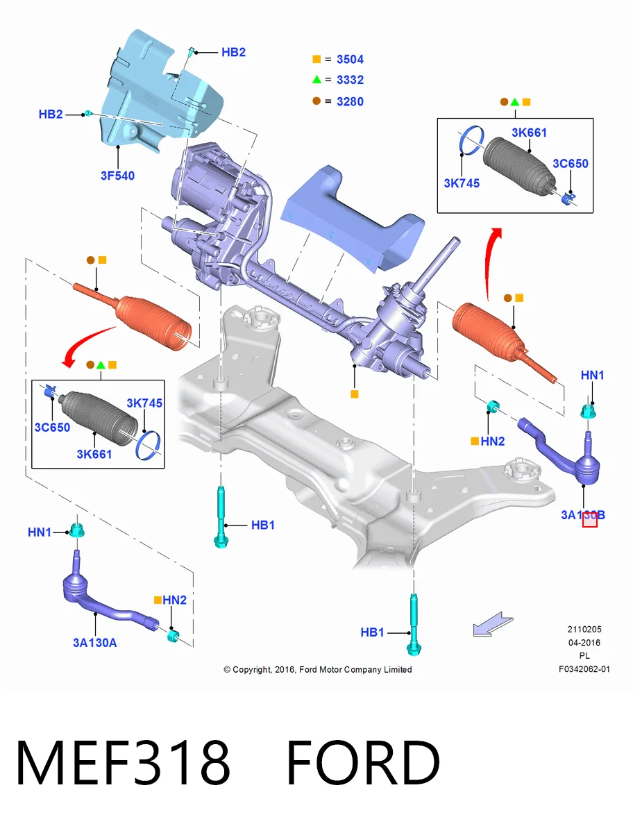 MEF318 Ford Наружный наконечник рулевой тяги