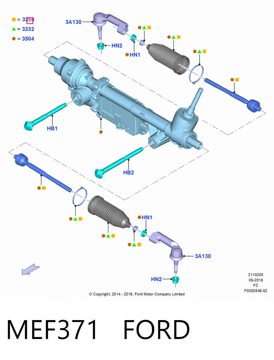 MEF371 Ford Тяги рулевые