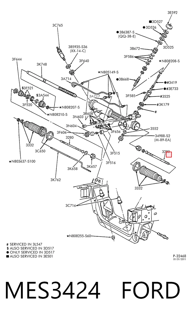 Купить ZZP03224X Mazda Рулевая тяга