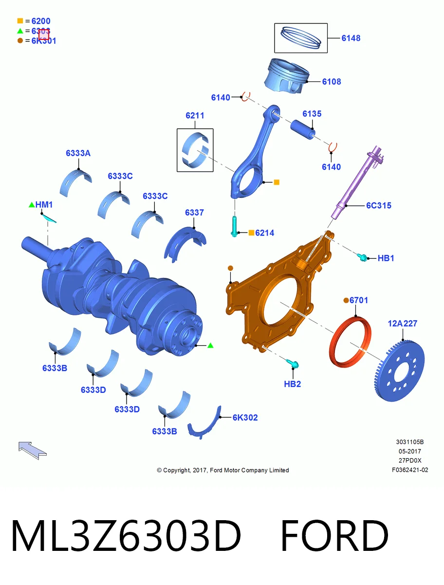 Купить Коленвал Форд Эйдж II CD539