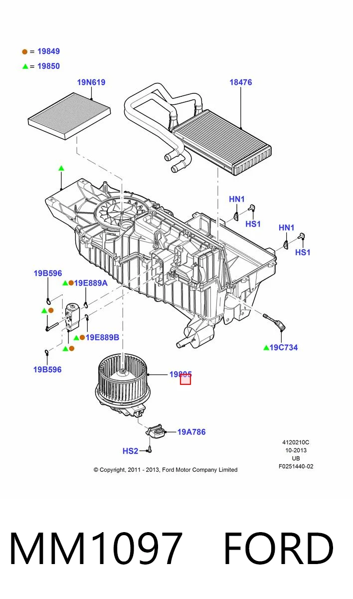 Электромотор печки на Ford Explorer  U5