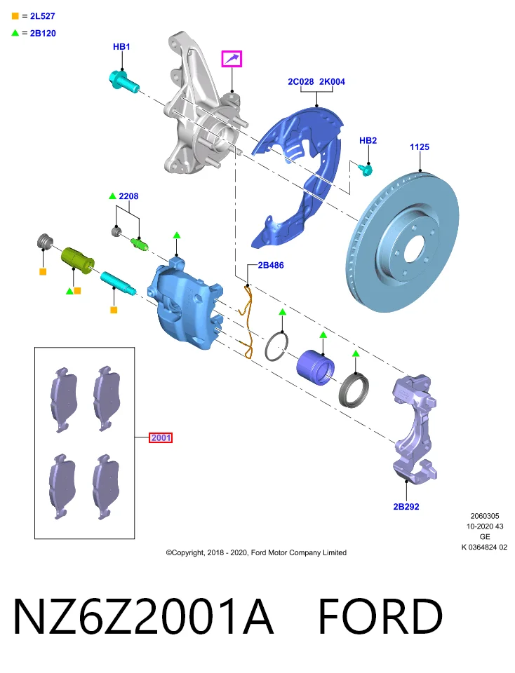 NZ6Z2001A Ford Колодки передние