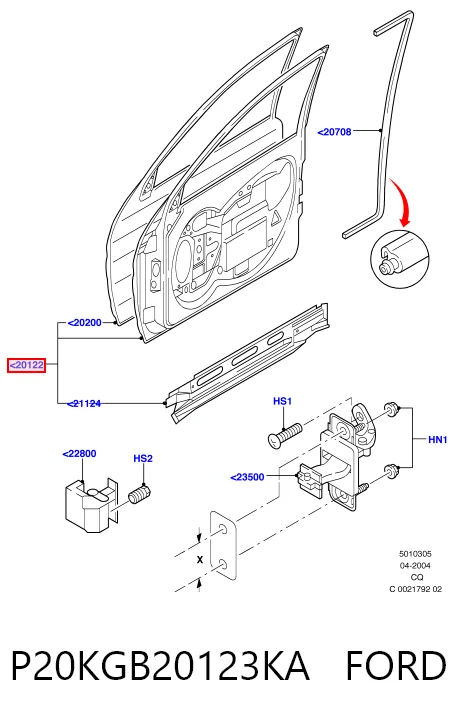 Передняя левая дверь Ford Ka хэтчбек (RBT) (1996 - 2008) цена, от 97.56 USD