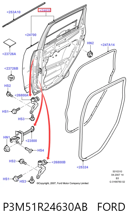 Дверь пассажирская задняя правая Ford C-Max минивэн (DM2) (2003 - 2007) цена, от 47.02 USD