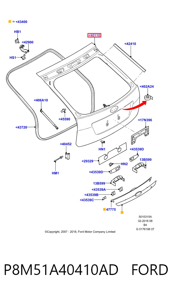 Задняя дверь на Ford Focus II DA, HCP, DP