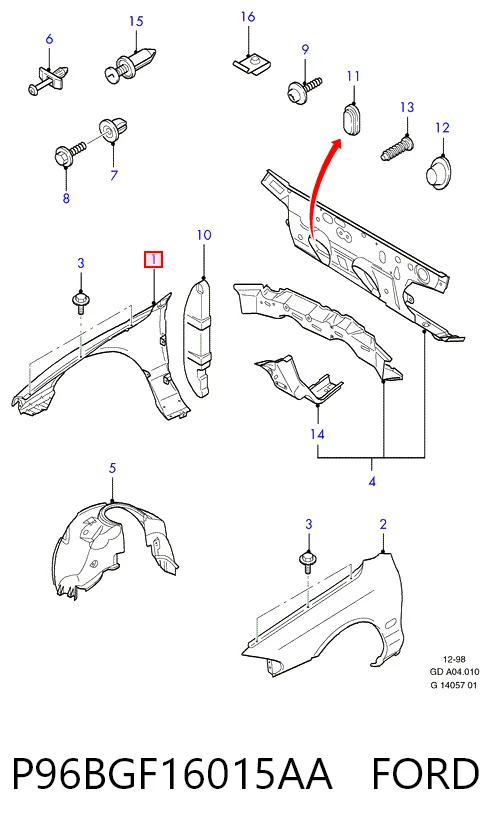 Боковая часть передняя правая Starline KH2554312 цена, от 43.11 USD
