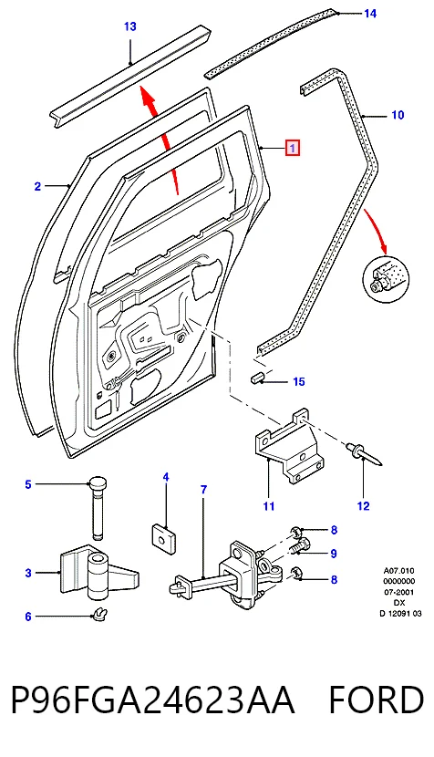 Дверь пассажирская задняя левая на Ford Fiesta Mk4 JAS, JBS
