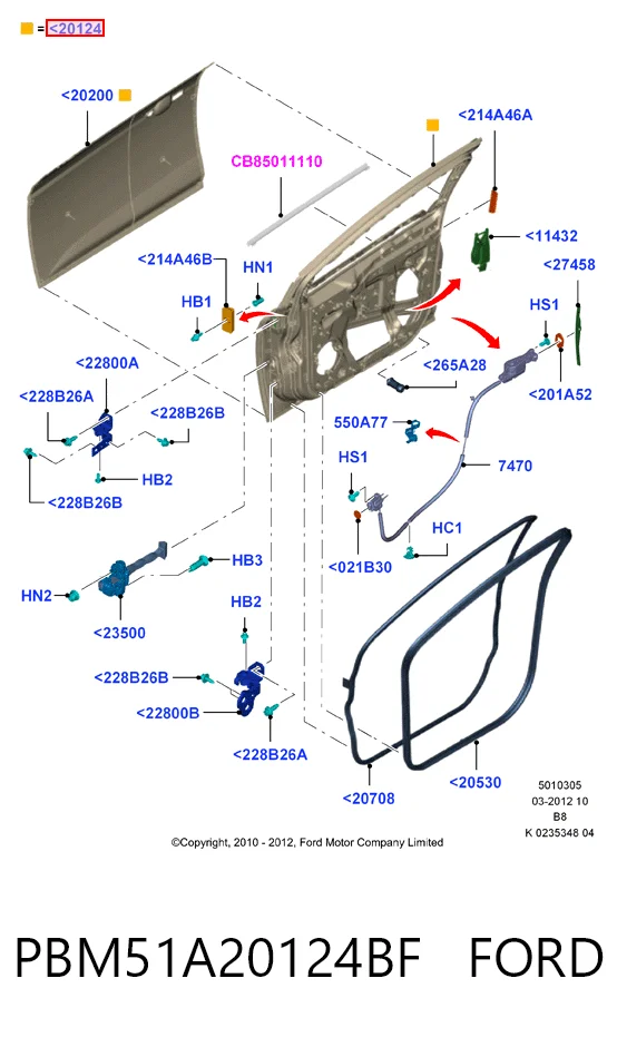 Дверь передняя правая на Ford Focus III CB8