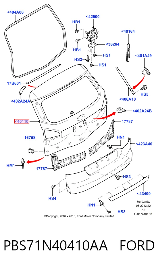 Пятая дверь Ford Mondeo IV универсал (CA2) (2007 - 2014) цена, от 443.45 USD