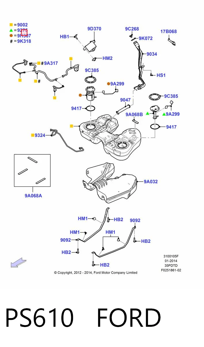 PS610 Ford Топливный насос электрический погружной