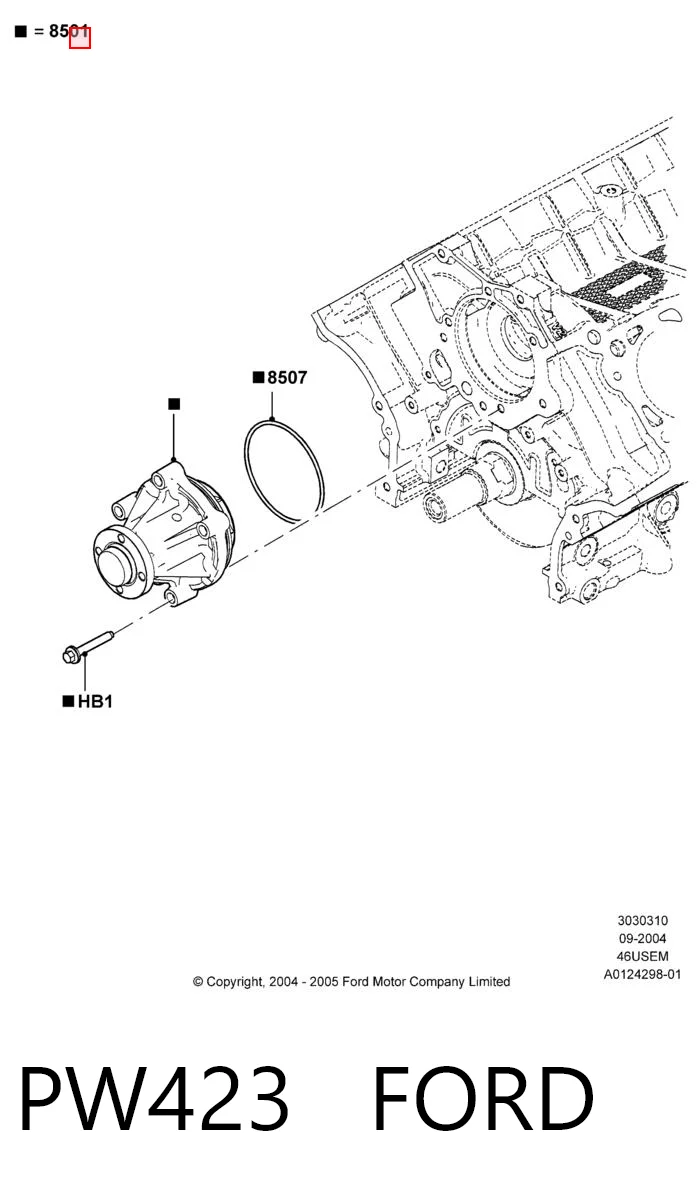 PW423 Ford Насос водяной