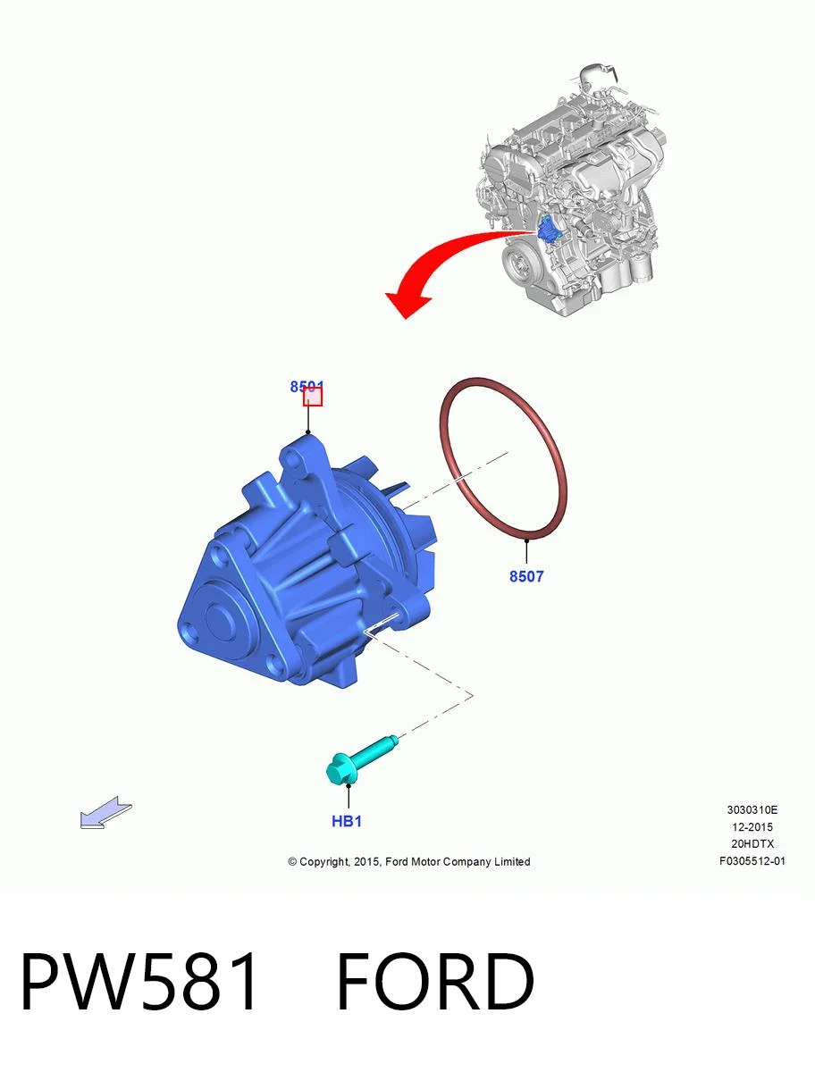 PW581 Ford Насос водяной