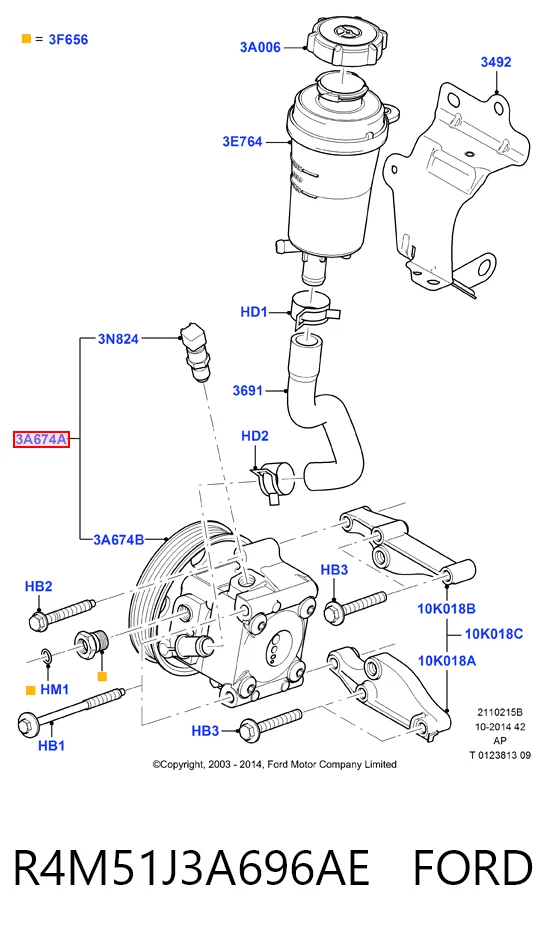 R4M51J3A696AE Ford ГУР руля