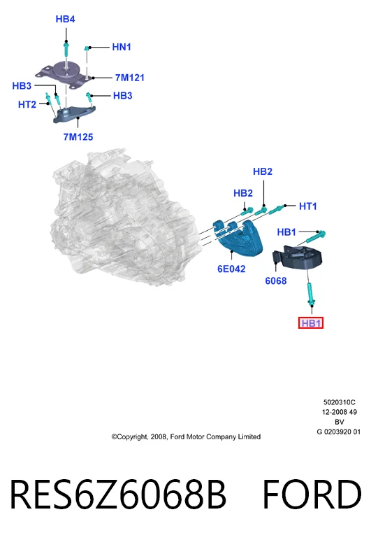 RES6Z6068B Ford Задняя подушка двигателя