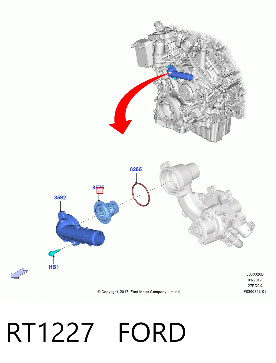 Авто термостат на Ford Edge II CD539