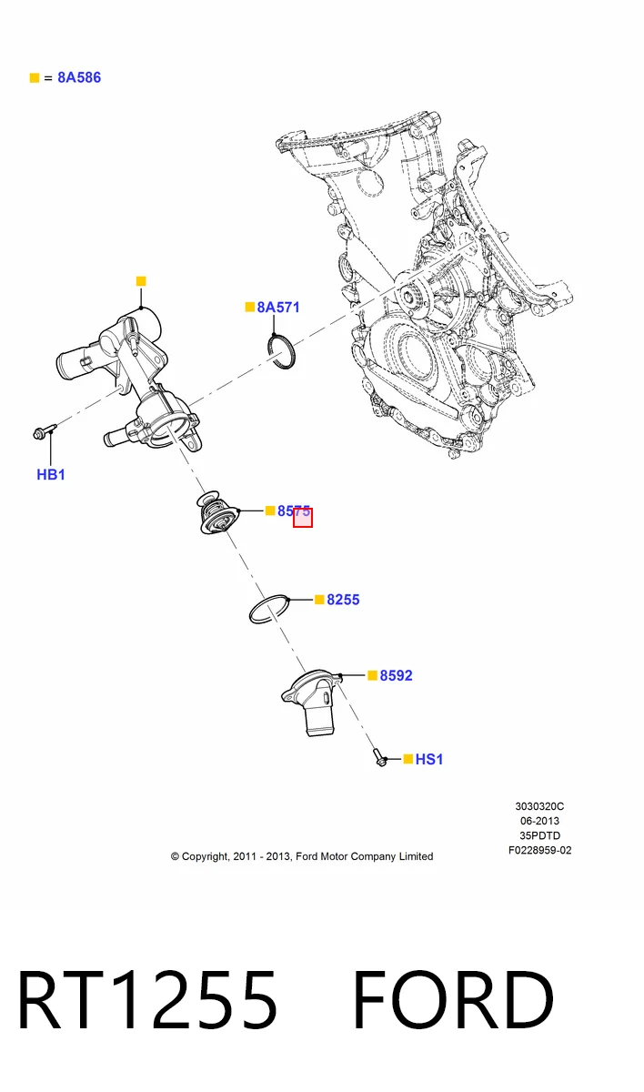 RT1255 Ford Авто термостат