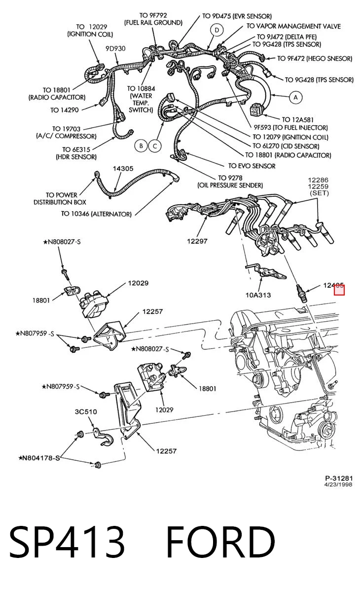 SP413 Ford Свечи зажигания