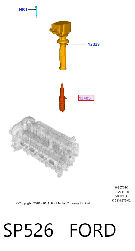 SP526 Ford Свечи зажигания